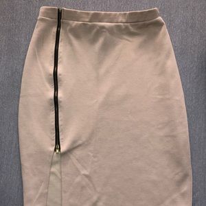 Tan Pencil Skirt W/Slit